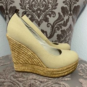 Tan Aldo espadrille wedges